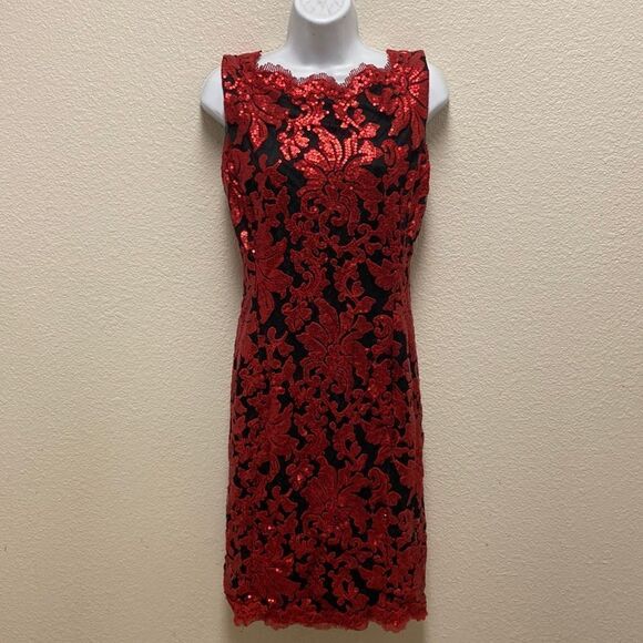 Tasashi Shoji Sequin Sheath Dress Size 4 - Picture 1 of 7